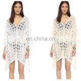White Knitted Beach Cover up Dress Tunic Long Pareos Bikinis Beach Dress Cover UP Swim Cover up Beachwear