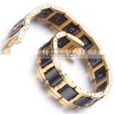 Gold Tungsten And Ceramics Carbide Magnetic Therapy Link Bracelet for Arthritis Pain Relief thumbnail-3