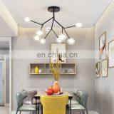 Простой декоративный стеклянный шар, люстра из черного металла, висящая подвесная лампа thumbnail-5