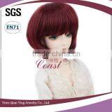 Short Cheap Cute Bob Cut Burgundy Doll Wig thumbnail-2