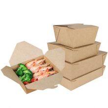 Hinged Leakproof Food Carton 14.7 x 10.5 x 7.2cm Kraft thumbnail-1