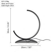 Table Lamp Led Dimmable Design Table Lamp C Shape Black Decorative Lamps Bedside Lamp For Bedroom Romantic Night Lights 9W thumbnail-2