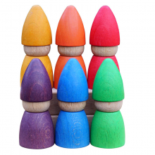 Mushrooms Honeycomb Droplets Tree Cones Mini Cones Blocks Toy DIY Wooden Rainbow Loose Parts thumbnail-2