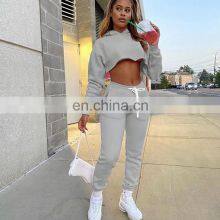 Customized Wholesale Two-piece Women's Casual Wear Two-piece Hoodie Plus Size Sweatpants Suit Jogging Suit Women thumbnail-2