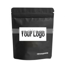 Matte stand up pouch black packing ziplock smell proof mylar plastic packaging bags for cookies
