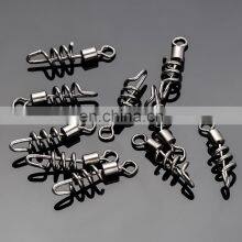 JOHNCOO Stainless Steel Fishing Corkscrew Swivel Snap Fishing Swivel With Screwed Snap Swirl Clip Corkscrew Link thumbnail-5
