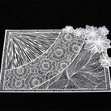 Pink Insulated Placemat PVC Hollow Dining Table Mat Kitchen Decor thumbnail-2