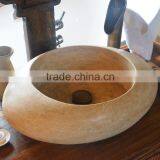 Newest Design Polished Marble Bathroom Beige Sink For Sale thumbnail-3