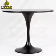 Newest Stainless Steel Tulip Table Leg Saarinen Table Base With Black Iron Heavy Duty Marble Tabletop for Workshops thumbnail-2