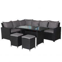 Nordic Style High Quality PE Rattan Sofa Set Modern Outdoor Rattan Sofa Set Leisure Used Garden Parties Sofa Sets thumbnail-1