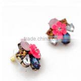Wholesale Woman Fashion Crystal Earring Flower Diamond Stud Earrings thumbnail-5
