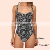 2016 zebra print ladies one piece swimwear women swimsuit