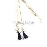 Trendy Jewellery Navy Tassel Howlite Gemstone Boho Statement Fashion Necklace 2016 thumbnail-1