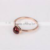 9K Rose Gold Plating Ring Adjustable Wedding Rings For Women With Rhodolite thumbnail-3