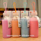 Bpa Free Sports Water Bottle Joyshaker Borosilicate Glass Bottle Double Wall Insulated Glass Water Bottle With Silicone Sleeve thumbnail-1