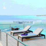 China Outdoor Furniture Wicker Aluminium Furniture Beach Sun Lounger With Waterproof Cushion