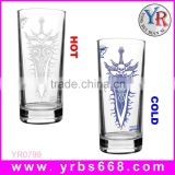 2015 alibaba china wholesale glassware color change clear glass cup