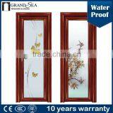 Waterproof Frosted Custom Swing Aluminium Glass Bathroom Door Wooden Corlor for Villa Quality Choice thumbnail-6