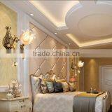 Mini Brass Color Wall Light Marble Flower Style Lamp