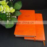 Embossed Logo Orange Leather Custom Soft Cover Notebook thumbnail-6