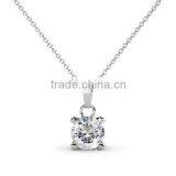 18K White Gold Filled Zircon Crystal Silver Diamond Pendant Necklaces thumbnail-1
