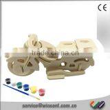 Kids Educational DIY Wooden 3D Motorcycle Puzzle thumbnail-1