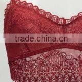 90% Viscose Deep Red Sheer Lace Cami Bra Sale thumbnail-2
