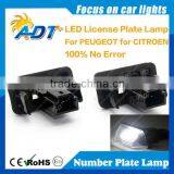 High Quality Canbus License Plate Lamp Super White 6000K for Peugeot