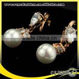 Crystal New Arrival Hanging Double Sided Pearl Earring, Fake Pearl Earrings thumbnail-5