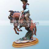 Polyresin Cowboy on Horse, Polystone Chevalier thumbnail-1