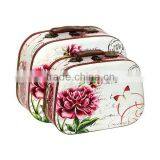 Decorative Canvas Wooden Suitcase for Storage