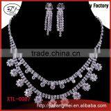 2015 Fashion Simple Design Silver Plated Wedding Party Necklace Earrings Set for Girls thumbnail-1