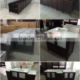 72" Glass Wash Basin Espresso Bathroom Vanity Cabinets thumbnail-2