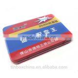 High Quality Custom Printed Rectangular Thin German Hinged Tin Box