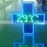 hot saling green blue bicolor 48*48pixel remote outdoor P20 cross temperature led display