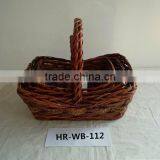 Cheap Willow Basket With Handle in Rectangular Shape Hot Sell in UK