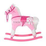 Qaba Kids Lovely Plush Pink Rocking Horse Pony w/ Realistic Sounds Kids Rocking Chair thumbnail-2