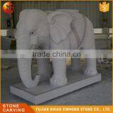 Small White Granite Outdoor Elephant Garden Statue thumbnail-3