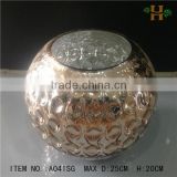 handblown silver or gold color glass vases in round ball shape,mercury glass vase