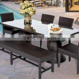 2017 Trade Assurance Most Popular Outdoor Space Saving Restaurant Used pe Rattan Garden Table Set Designs thumbnail-1