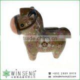 Cheap Coin Box Lovely Design Flower Patterns Horse Shaped Ceramic Animal Piggy Bank thumbnail-4
