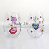 Cute and Colorful Decal Drinking Water Glass Cup thumbnail-2