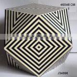 Buffalo Bone Mosaic Geomatric Stool Also Available in Other Mosaics thumbnail-1