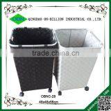 Rolling Cheap Strong Metal Frame Nylon Laundry Basket With Wheels thumbnail-3