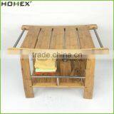 Bamboo Square Stool Bathroom Shower Bench Bamboo Stool Homex BSCI/Factory thumbnail-4