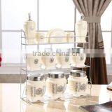 Caremic Canister Set With Stainless Metal Stand thumbnail-3