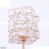 New Arrival The Cube Shaped Crystal Candlestick Metal Plated Candle Holder Stand for Home Decor thumbnail-3