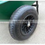 5 Cubic Feet Green Poly Tray Garden Wheelbarrow With 2-wheels thumbnail-3