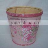 Beautiful Decal Wooden Flower Pot Garden Wood Pot With Plastic Liner thumbnail-6