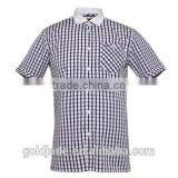 2014 Latest Casual Mens Shirt for Men Design Grid Shirts Short Sleeves Shirts thumbnail-1